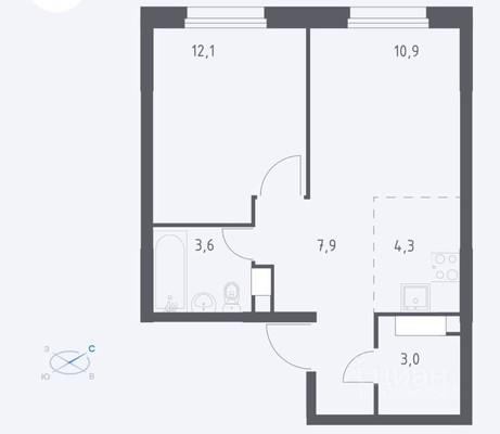 Продам двухкомнатную (2-комн.) квартиру, Куприна пр-кт, 40, Сосенское п