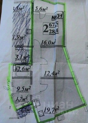 Продам двухкомнатную (2-комн.) квартиру, Парковая ул, 60к4, Анапа г