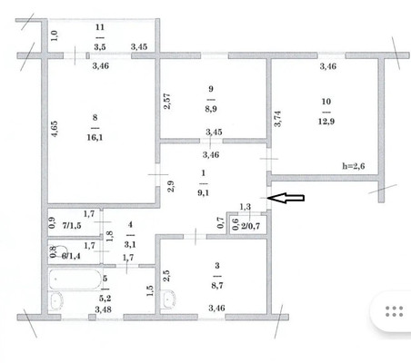 Продам трехкомнатную (3-комн.) квартиру, Строителей ул, 103, Ханты-Мансийск г