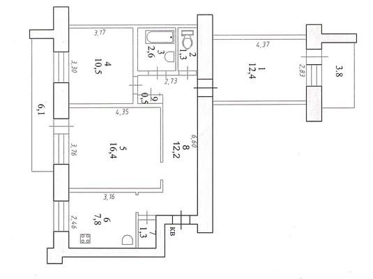 Продам трехкомнатную (3-комн.) квартиру, Первостроителей пр-кт, 15, Комсомольск-на-Амуре г