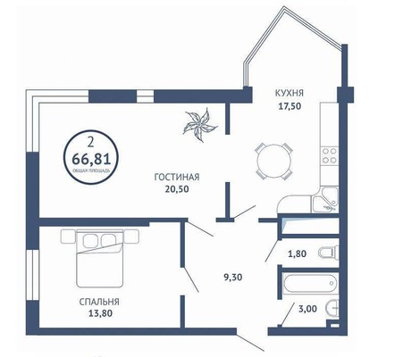 Продам двухкомнатную (2-комн.) квартиру, Совхозная ул, 1к3, Краснодар г