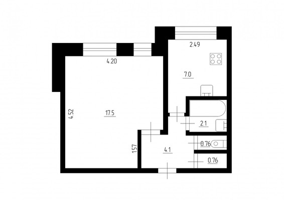 Продам однокомнатную (1-комн.) квартиру, Академика Байкова ул, 7к2, Санкт-Петербург г