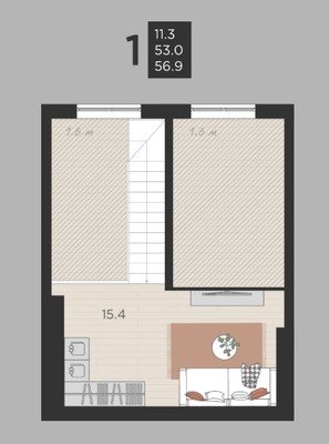 Продам однокомнатную (1-комн.) квартиру (долевое), Васильковая ул, 13А, Малое Васильково п