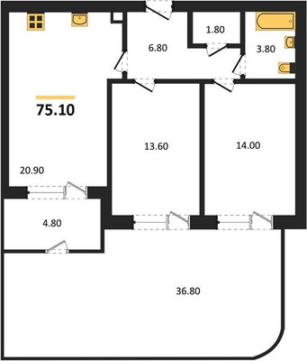 Продам двухкомнатную (2-комн.) квартиру, Таганрогская ул, 5к1, Калининград г