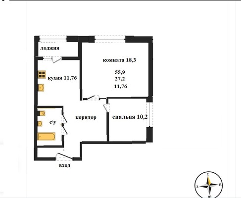 Продам двухкомнатную (2-комн.) квартиру, Ивановская ул, 152, Пенза г