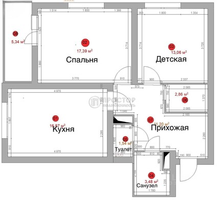 Продам двухкомнатную (2-комн.) квартиру, 1905 года ул, 1, Москва г