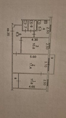 Продам трехкомнатную (3-комн.) квартиру, 19, Калининец рп