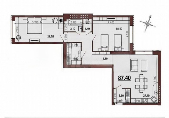 Продам двухкомнатную (2-комн.) квартиру, 2-я Новоселковская ул, 4, Рязань г
