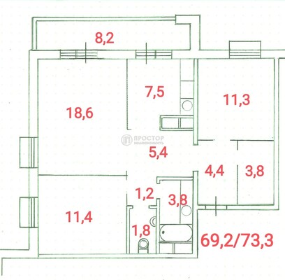 Продам трехкомнатную (3-комн.) квартиру, Новогиреевская ул, 5Ак1, Москва г