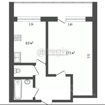 Продам однокомнатную (1-комн.) квартиру, Комсомольский пр-кт, 21/10, Москва г