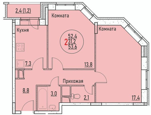 Продам двухкомнатную (2-комн.) квартиру, Березовая Роща ул, 1, Редькино д