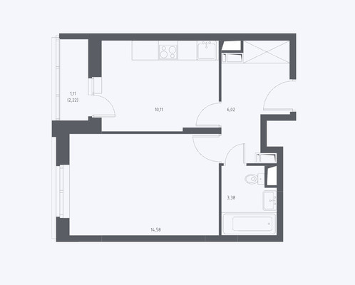 Продам однокомнатную (1-комн.) квартиру, Рязановское ш, 14к1, Знамя Октября п
