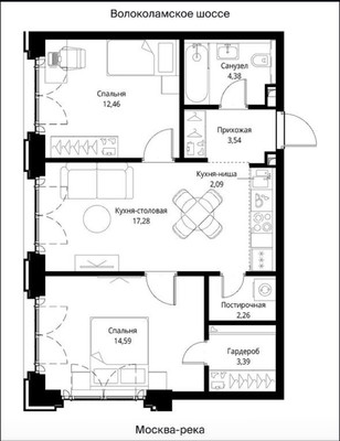 Продам двухкомнатную (2-комн.) квартиру (долевое), Волоколамское ш, 65, Москва г