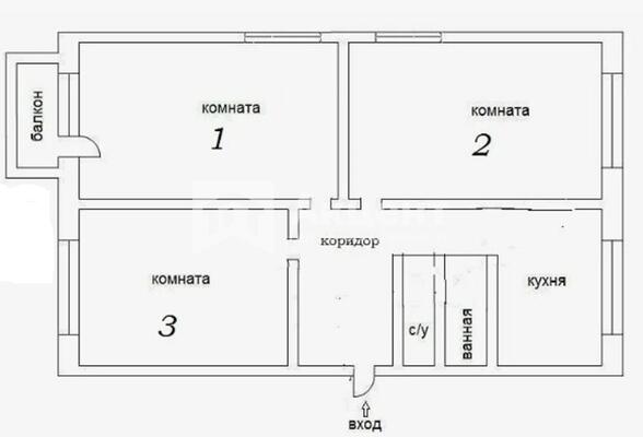 Продам трехкомнатную (3-комн.) квартиру, 2-й Летный пер, 11, Иваново г