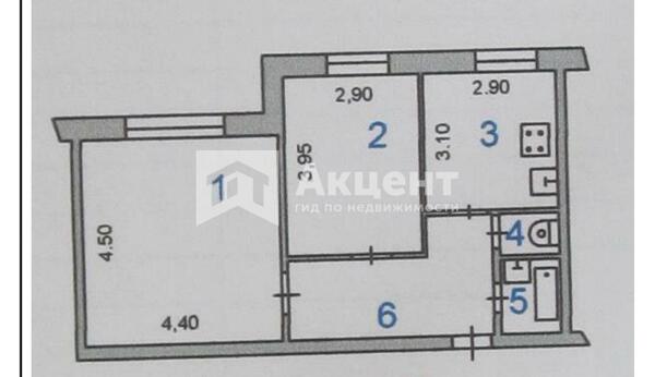 Продам двухкомнатную (2-комн.) квартиру, 3-я Полетная ул, 3, Иваново г