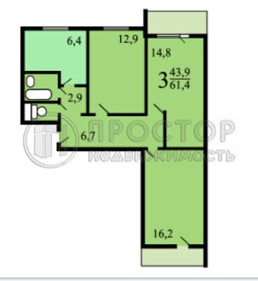Продам трехкомнатную (3-комн.) квартиру, Маршала Федоренко ул, 8к4, Москва г