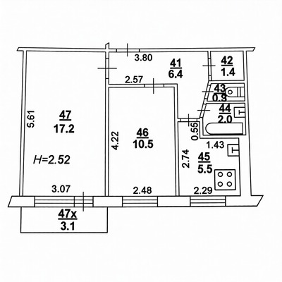 Продам двухкомнатную (2-комн.) квартиру, Каширская ул, 14, Ростов-на-Дону г