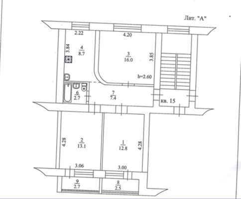 Продам трехкомнатную (3-комн.) квартиру, Калинина ул, 116а, Тихорецк г