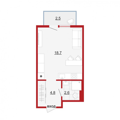 Продам однокомнатную (1-комн.) квартиру, Дальневосточный пр-кт, 33к1, Санкт-Петербург г