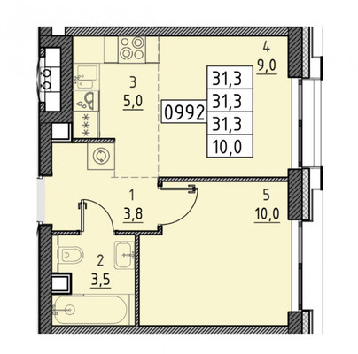 Продам однокомнатную (1-комн.) квартиру (долевое), Открытое ш, 9/14а, Москва г