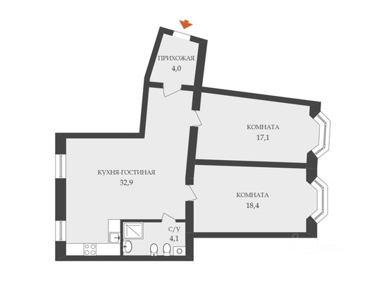 Продам двухкомнатную (2-комн.) квартиру, Кондратьевский пр-кт, 42, Санкт-Петербург г