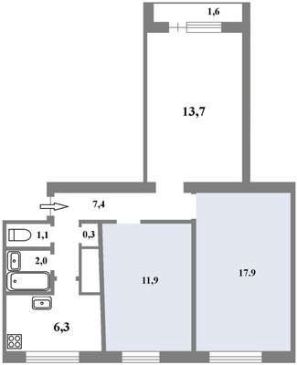 Продам трехкомнатную (3-комн.) квартиру, Культуры пр-кт, 29Ак7, Санкт-Петербург г