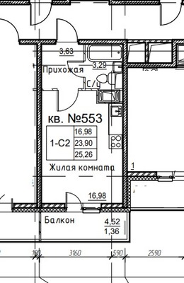 Продам однокомнатную (1-комн.) квартиру, Русановская ул, 20к3, Санкт-Петербург г