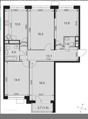 Продам многокомнатную квартиру, Полковника Романова ул, 11, Нагорное п