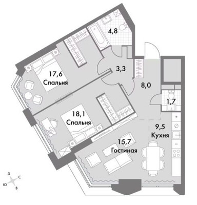 Продам трехкомнатную (3-комн.) квартиру, Академика Волгина ул, 2, Москва г