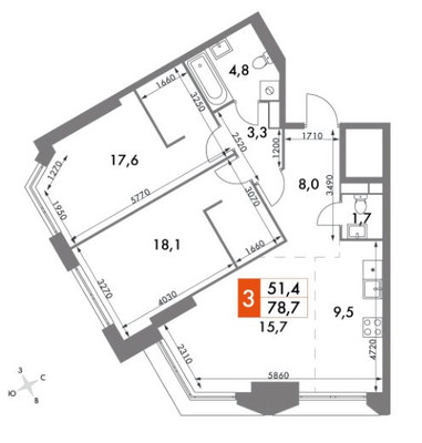 Продам трехкомнатную (3-комн.) квартиру, Академика Волгина ул, 2, Москва г