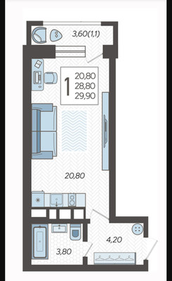 Продам однокомнатную (1-комн.) квартиру, Ярославская ул, 115к2, Краснодар г