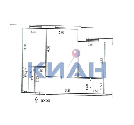 Продам двухкомнатную (2-комн.) квартиру, Почтовый пер, 7А, Емельяново пгт
