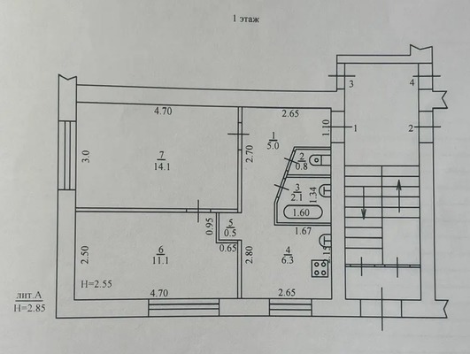 Продам двухкомнатную (2-комн.) квартиру, 1 мкр, 57, Кропоткин г