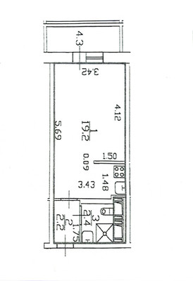 Продам однокомнатную (1-комн.) квартиру, 1-й Предпортовый проезд, 14А, Санкт-Петербург г