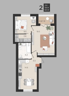 Продам двухкомнатную (2-комн.) квартиру (долевое), Васильковая ул, 13, Малое Васильково п