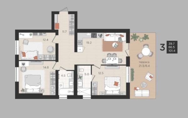 Продам однокомнатную (1-комн.) квартиру (долевое), Васильковая ул, 13, Малое Васильково п