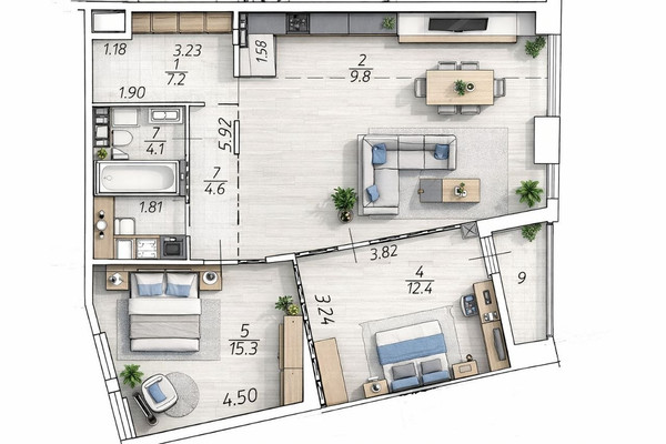 Продам трехкомнатную (3-комн.) квартиру, Скандинавский б-р, 12, Сосенское п