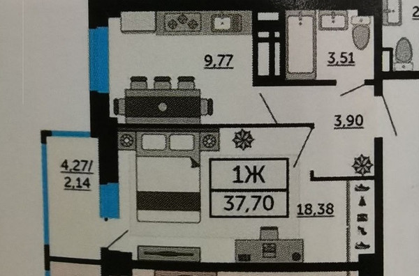 Продам однокомнатную (1-комн.) квартиру, Мечникова ул, 110г, Ростов-на-Дону г
