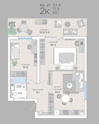 Продам двухкомнатную (2-комн.) квартиру (долевое), Васильковая ул, 16, Малое Васильково п