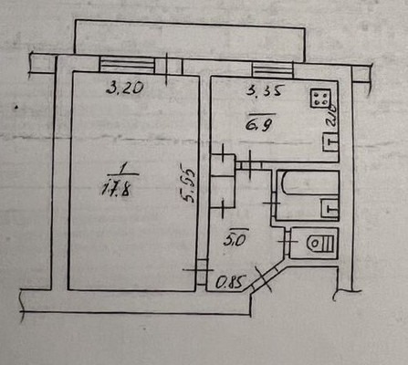 Продам однокомнатную (1-комн.) квартиру, Кржижановского ул, 5, Грэсовский пгт