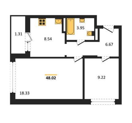 Продам двухкомнатную (2-комн.) квартиру (долевое), Патриса Лумумбы ул, 1к1, Казань г