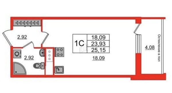 Продам однокомнатную (1-комн.) квартиру, 1-й Предпортовый проезд, 1, Санкт-Петербург г