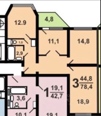 Продам трехкомнатную (3-комн.) квартиру, Покровская ул, 18, Москва г