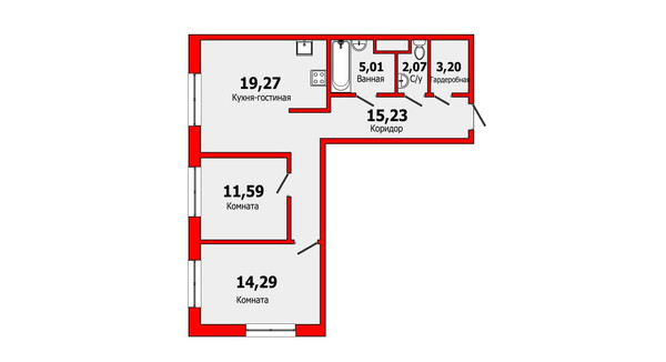 Продам двухкомнатную (2-комн.) квартиру, Стахановцев ул, 1, Санкт-Петербург г