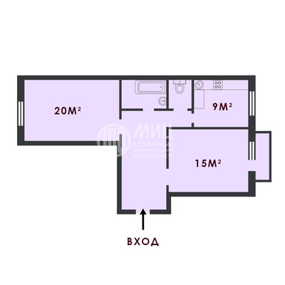 Продам двухкомнатную (2-комн.) квартиру, Советской Армии ул, 13, Москва г