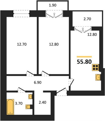 Продам двухкомнатную (2-комн.) квартиру, Сержанта Мишина ул, 83, Калининград г