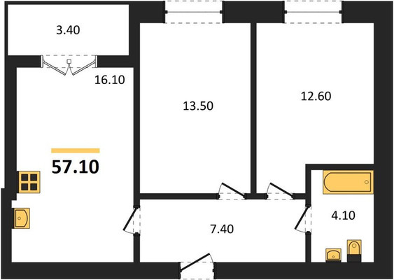 Продам двухкомнатную (2-комн.) квартиру, Сержанта Мишина ул, 83, Калининград г
