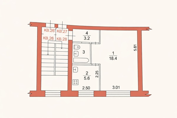 Продам однокомнатную (1-комн.) квартиру, Космонавтов ул, 5, Юрово д