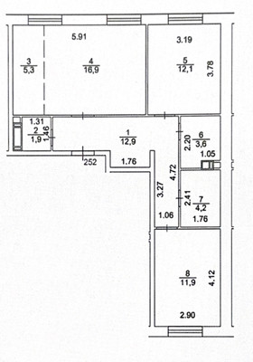 Продам трехкомнатную (3-комн.) квартиру, Куприна пр-кт, 30к9, Сосенское п