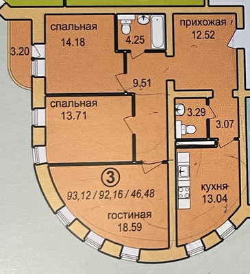 Продам трехкомнатную (3-комн.) квартиру, Ленина пр-кт, 10, Подольск г